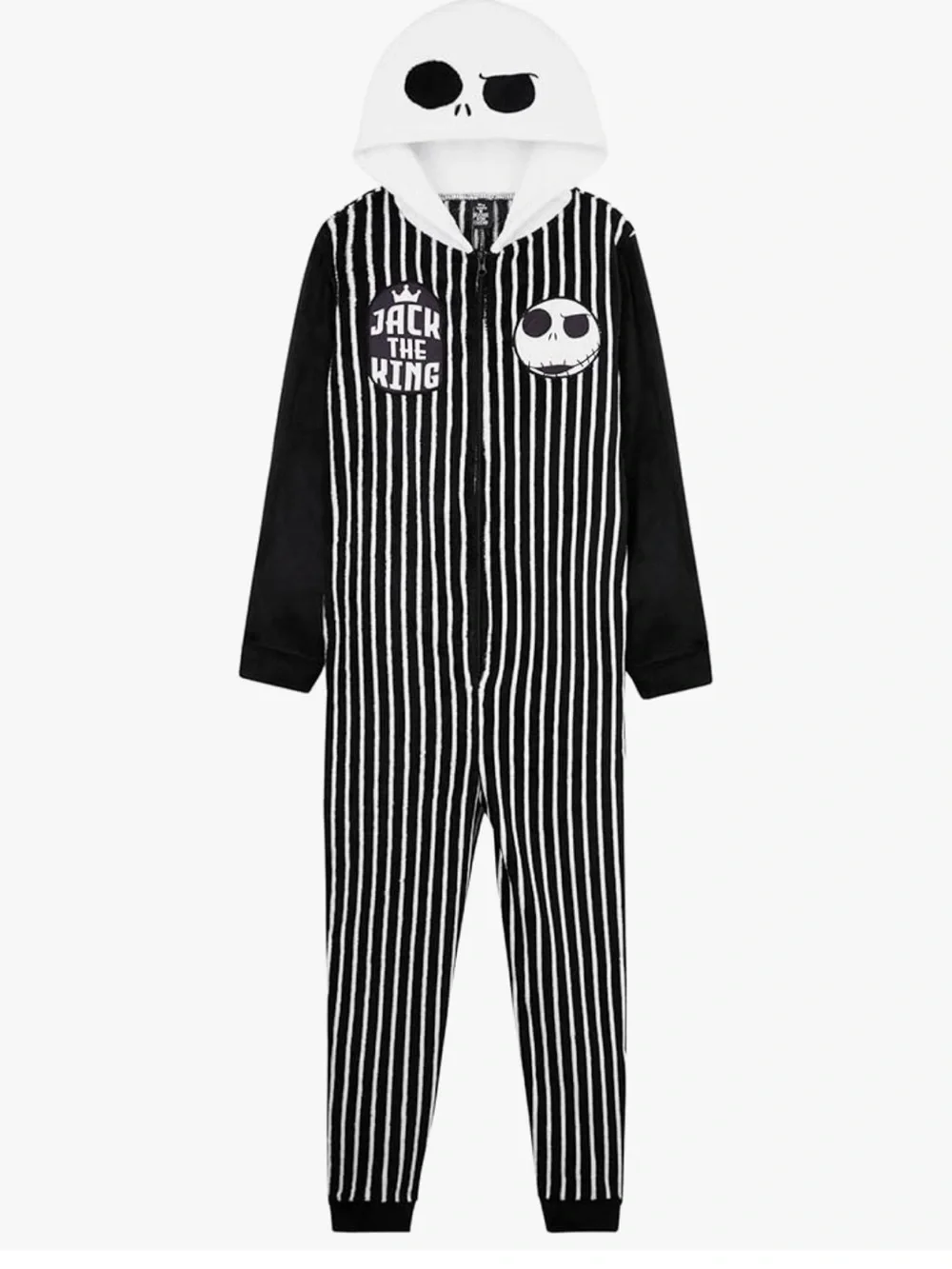 Disney jack skellington  Kids Fleece Jumpsuit with Hood Pockets One-Piece